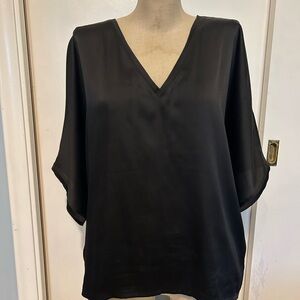 White House Black Market Black V-Neck Blouse